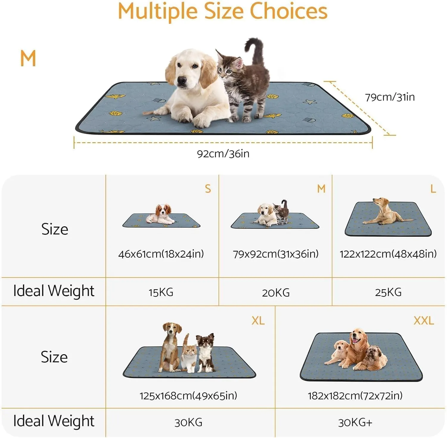 31"x36" 2pack Reusable Dog Pads & Washable Puppy Pee Pads with 2 Straps,Super Absorbent,Leak-Proof & Machine Washable Pet Mats for Floors,Sofas & Crates Waterproof & Soft