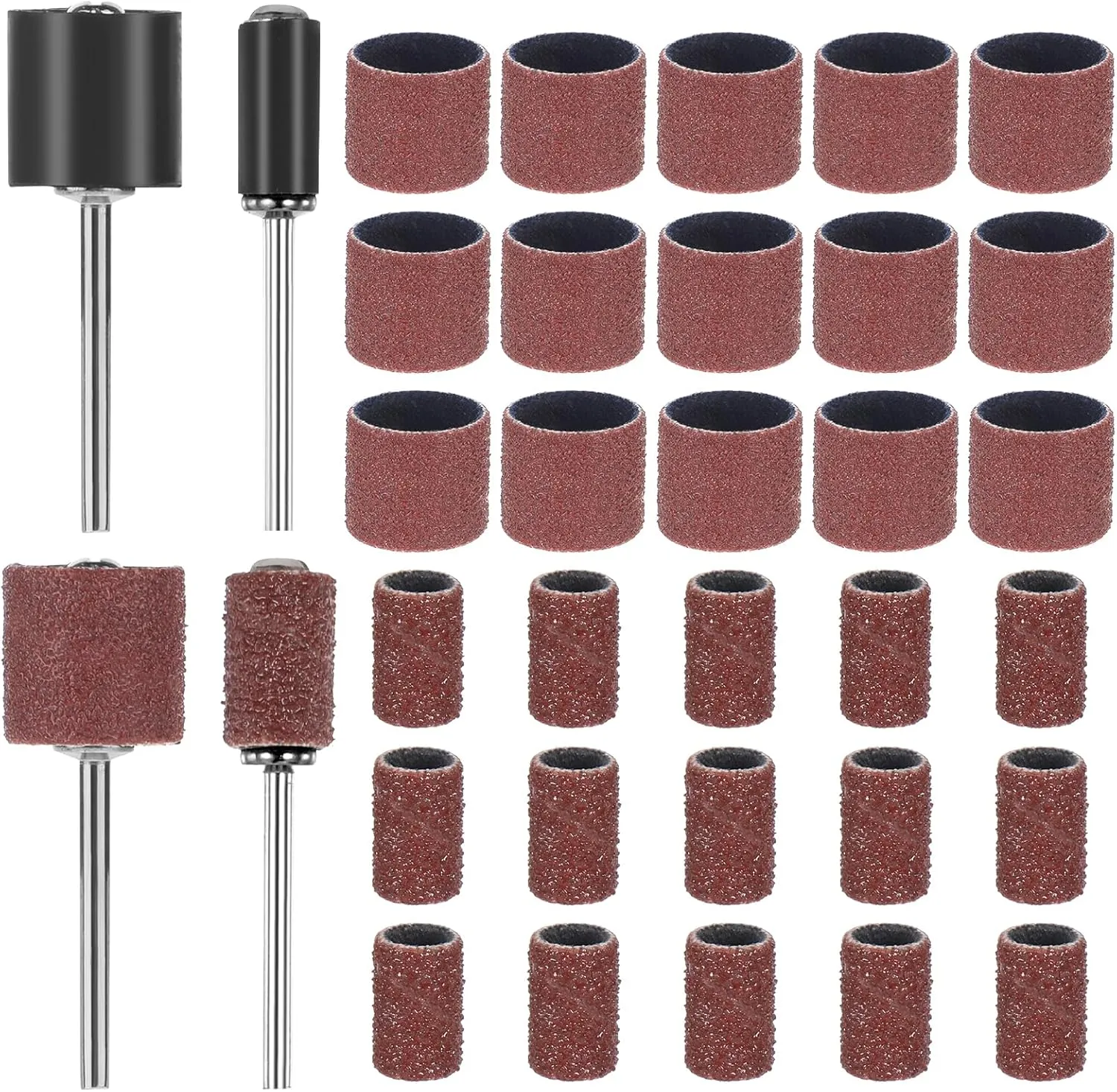 34pcs Dog Nail Grinder Pet Nail Grinder for Dogs Replacement Kit Sanding Drum Set with Grit Sanding Bands Pet Nail Smoother Dog Claw Care Rotary Tool Kit Dog Claw Trimmer Tools (120 Grit  80 Grit)