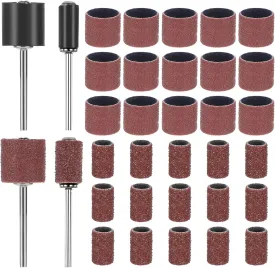 34pcs Dog Nail Grinder Pet Nail Grinder for Dogs Replacement Kit Sanding Drum Set with Grit Sanding Bands Pet Nail Smoother Dog Claw Care Rotary Tool Kit Dog Claw Trimmer Tools (120 Grit  80 Grit)
