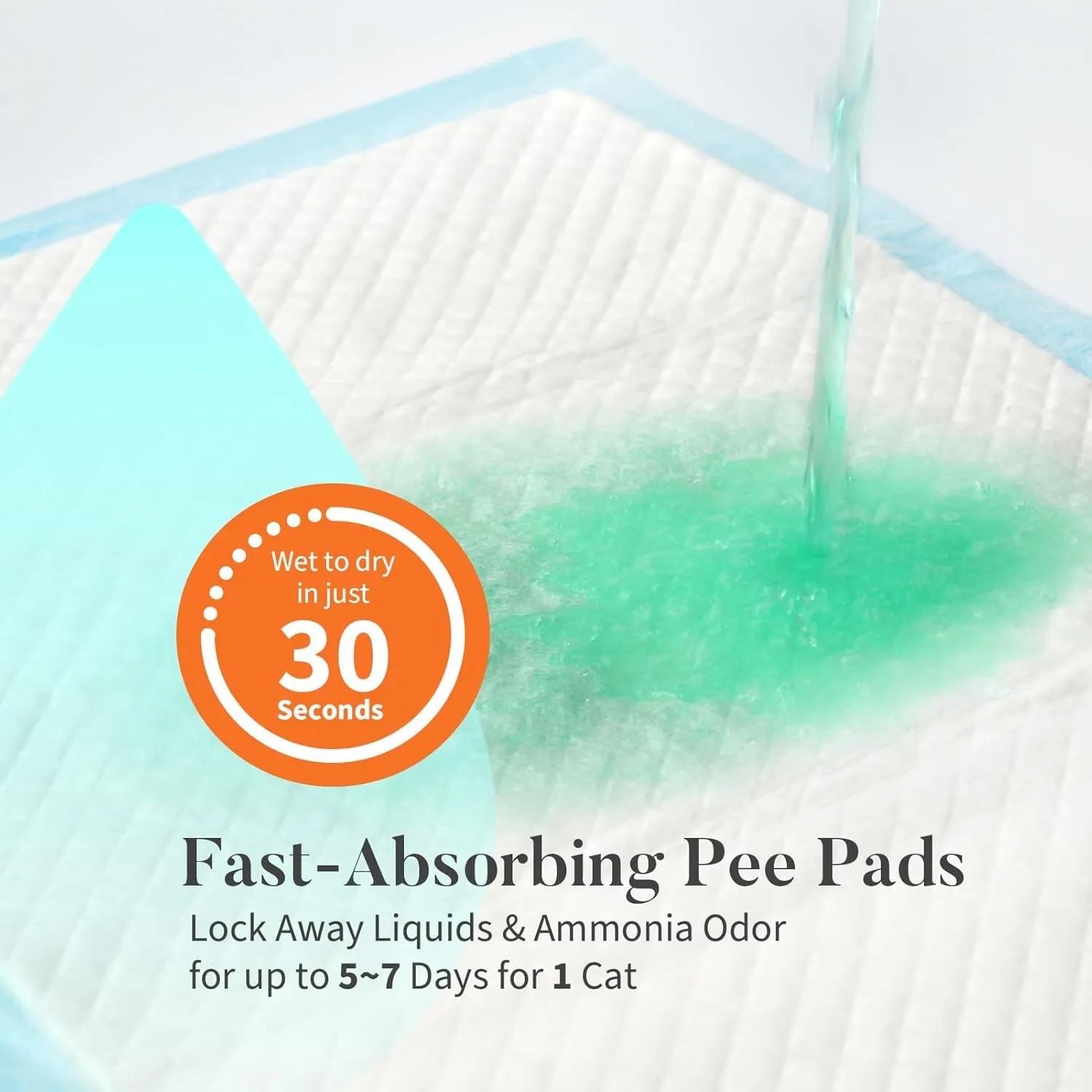 60 Count Cat Litter Pads for Tidy Cats Breeze System 16.9" X 11.4", Cat Pad Refills for Litter Box, Thickened Super Absorbent Pee Pad, Odor Control & Leak-Proof, Unscented