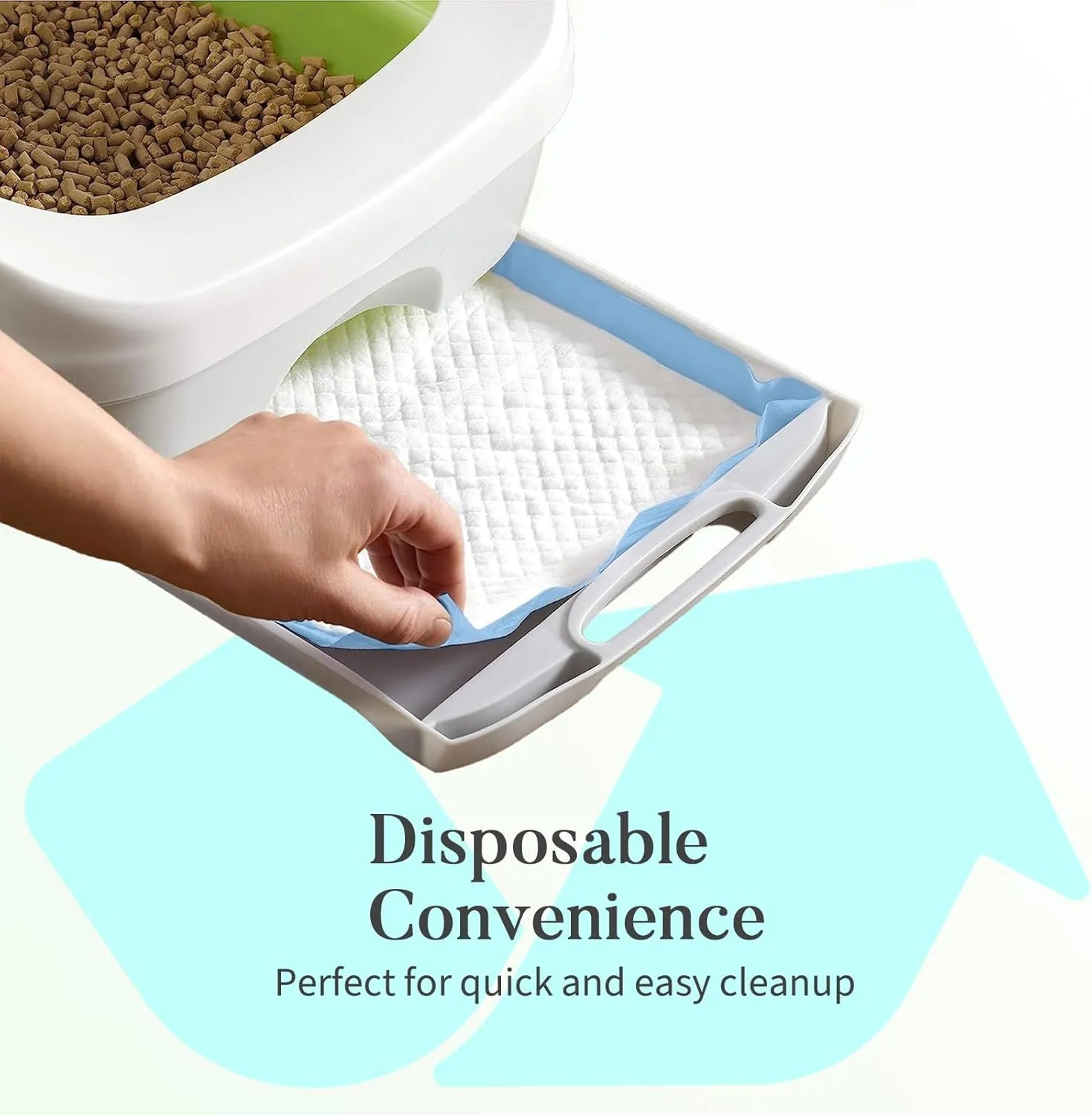 60 Count Cat Litter Pads for Tidy Cats Breeze System 16.9" X 11.4", Cat Pad Refills for Litter Box, Thickened Super Absorbent Pee Pad, Odor Control & Leak-Proof, Unscented