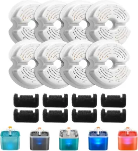 AONBOY Cat Water Fountain Filters, Suitable for AONBOY Pet Fountain F2, Cat Fountain Filters(8 Filters   8 Sponges)