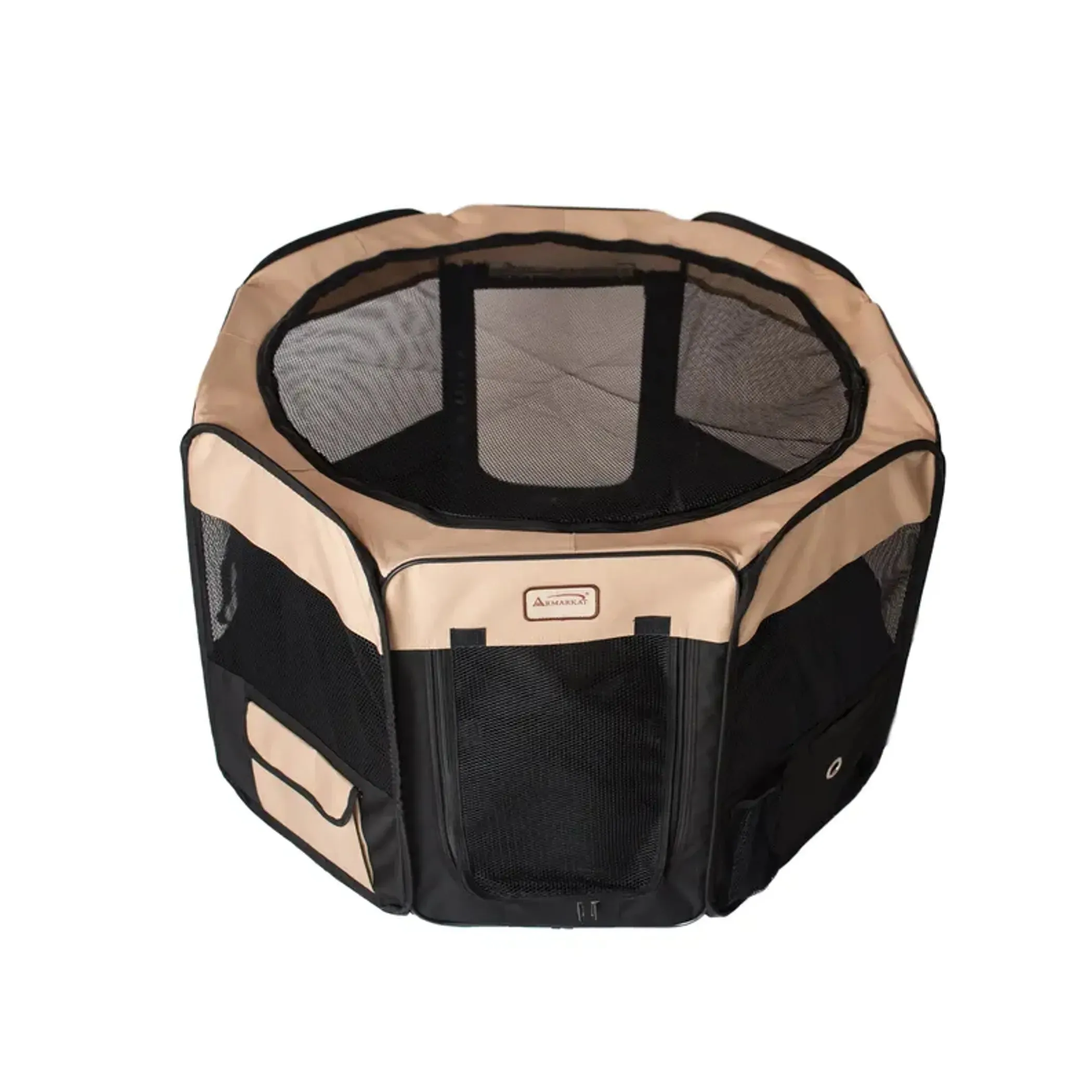 Armarkat PP003BGE-M Portable Pet Playpen In Bk and Bge Combo