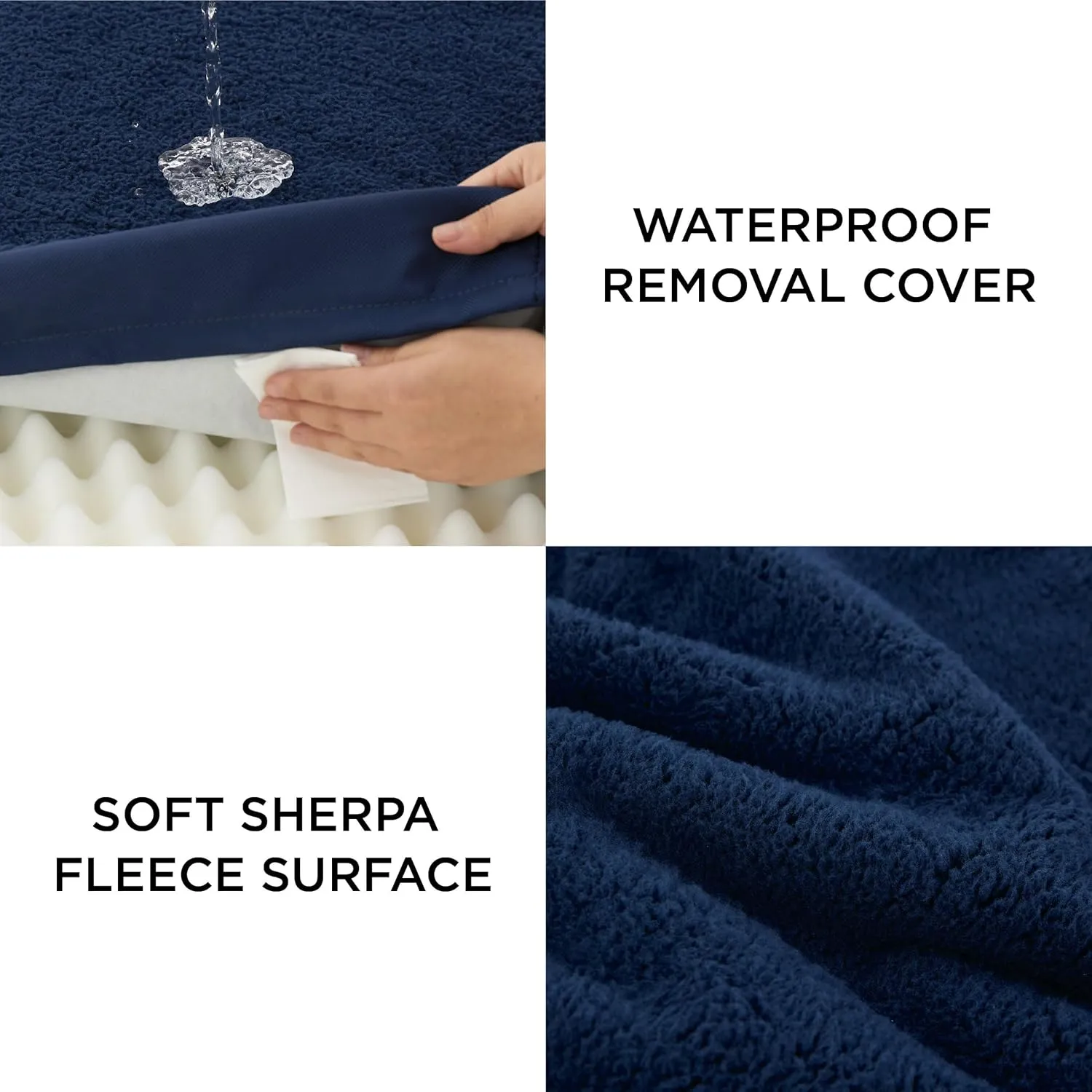 Bedsure XL Dog Bed Large Sized Dog -Orthopedic Waterproof Extra Large Pet Beds with Removable Washable Cover, Egg Crate Foam Mat, Suitable for Pet Up to 100 lbs