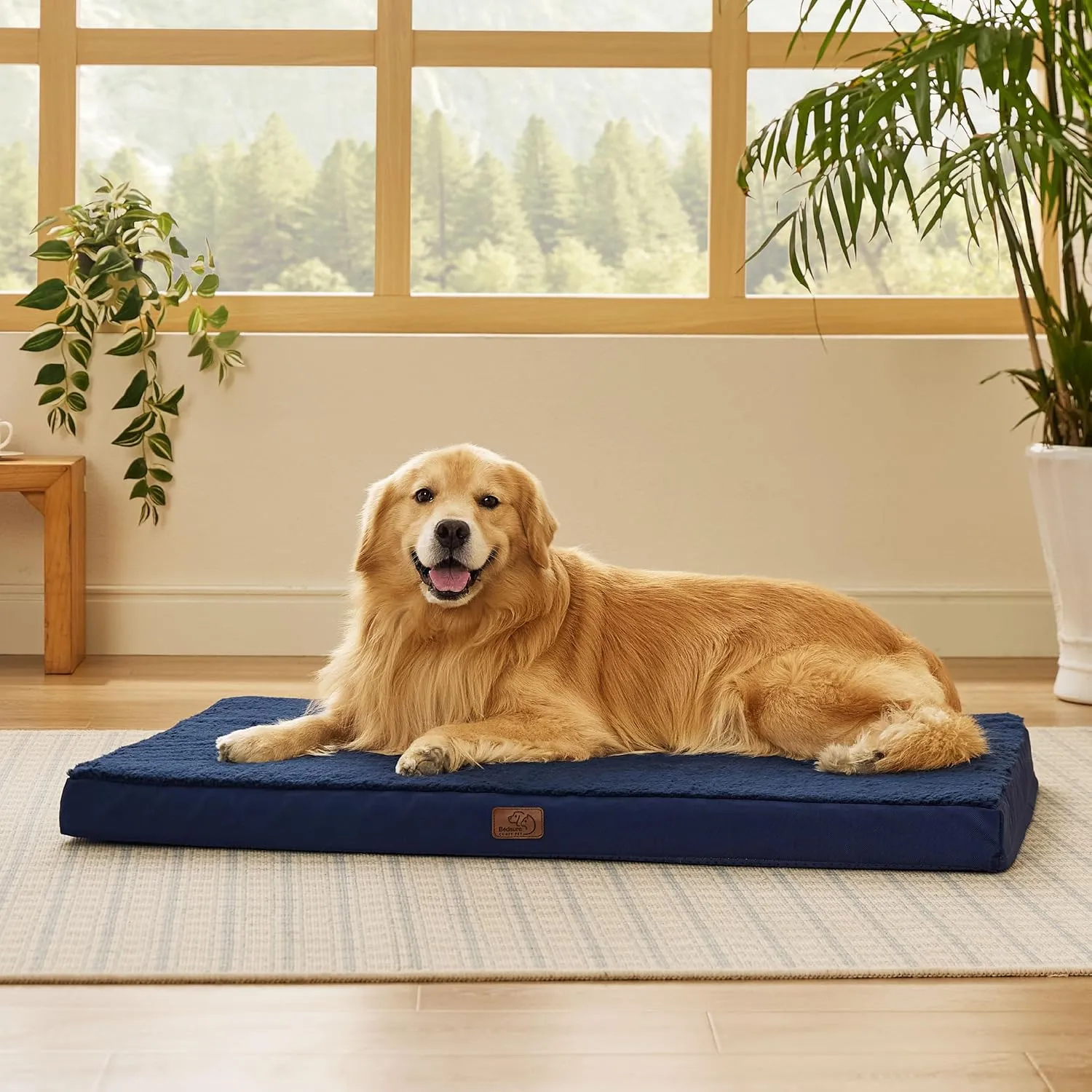 Bedsure XL Dog Bed Large Sized Dog -Orthopedic Waterproof Extra Large Pet Beds with Removable Washable Cover, Egg Crate Foam Mat, Suitable for Pet Up to 100 lbs