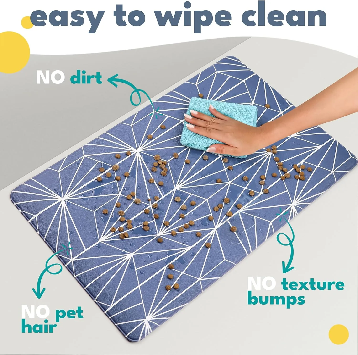 Blue Starburst Pet Food Mat