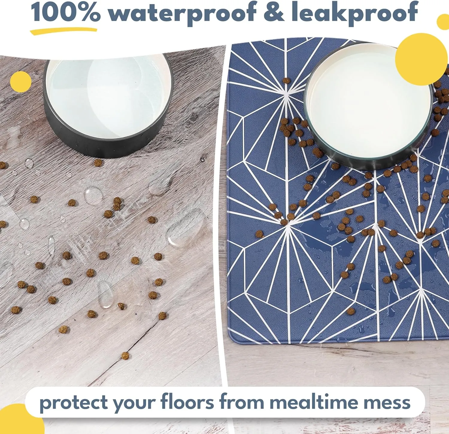 Blue Starburst Pet Food Mat