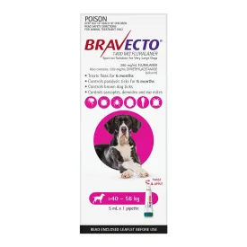 Bravecto Flea & Tick Treatment for Dogs 40-56kg Purple Spot On 1 Pack