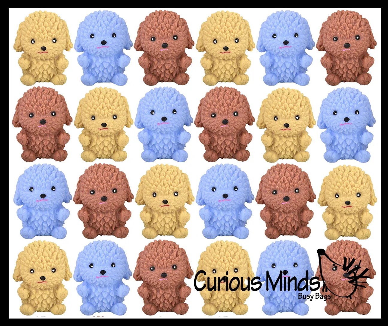BULK - WHOLESALE - SALE -  Cute Poodle Dog Soft Fluff Doh - Filled Squeeze Stress Balls  -  Sensory, Stress, Fidget Toy Super Soft Doggy