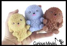 BULK - WHOLESALE - SALE -  Cute Poodle Dog Soft Fluff Doh - Filled Squeeze Stress Balls  -  Sensory, Stress, Fidget Toy Super Soft Doggy