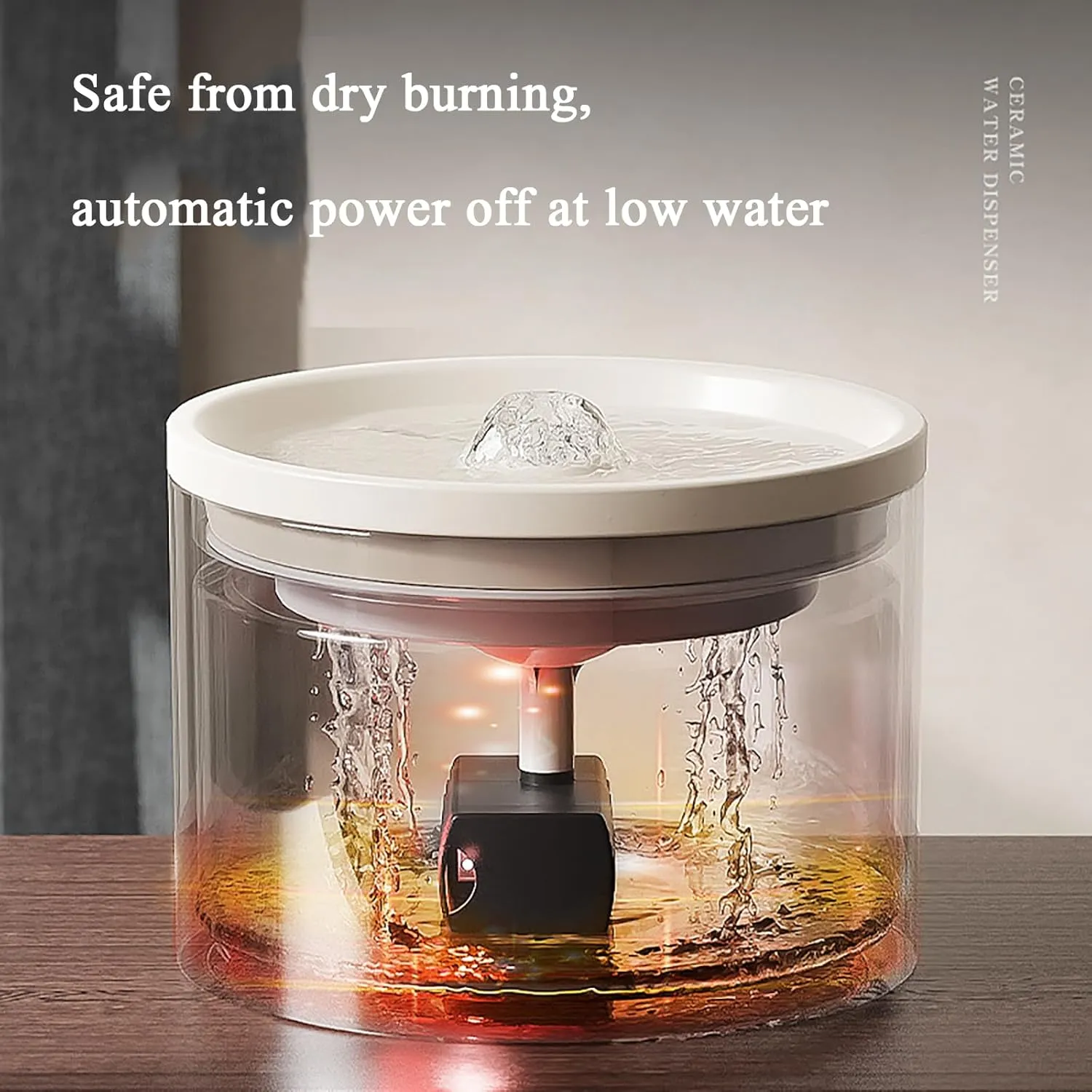 Ceramic Cat Water Fountain 33.82oz/1L Automatic Super Silent Pet Drinking Dispenser with 7 Replacement Filters Dog Water Bowl Dispenser - for Pets IndoorCeramic White