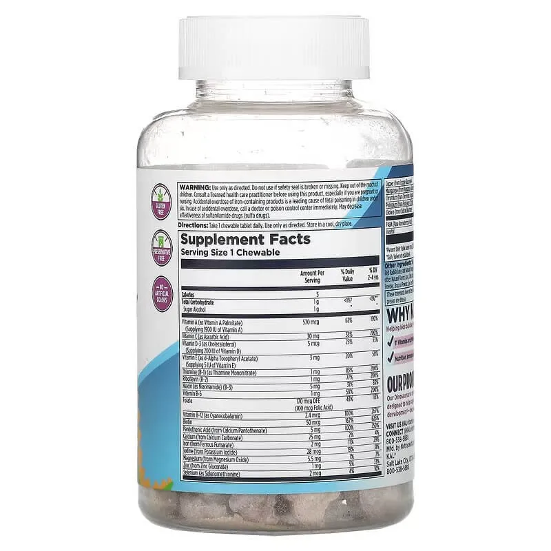 Children's multivitamins KAL with berry, grape and orange flavors 90 chewable tablets