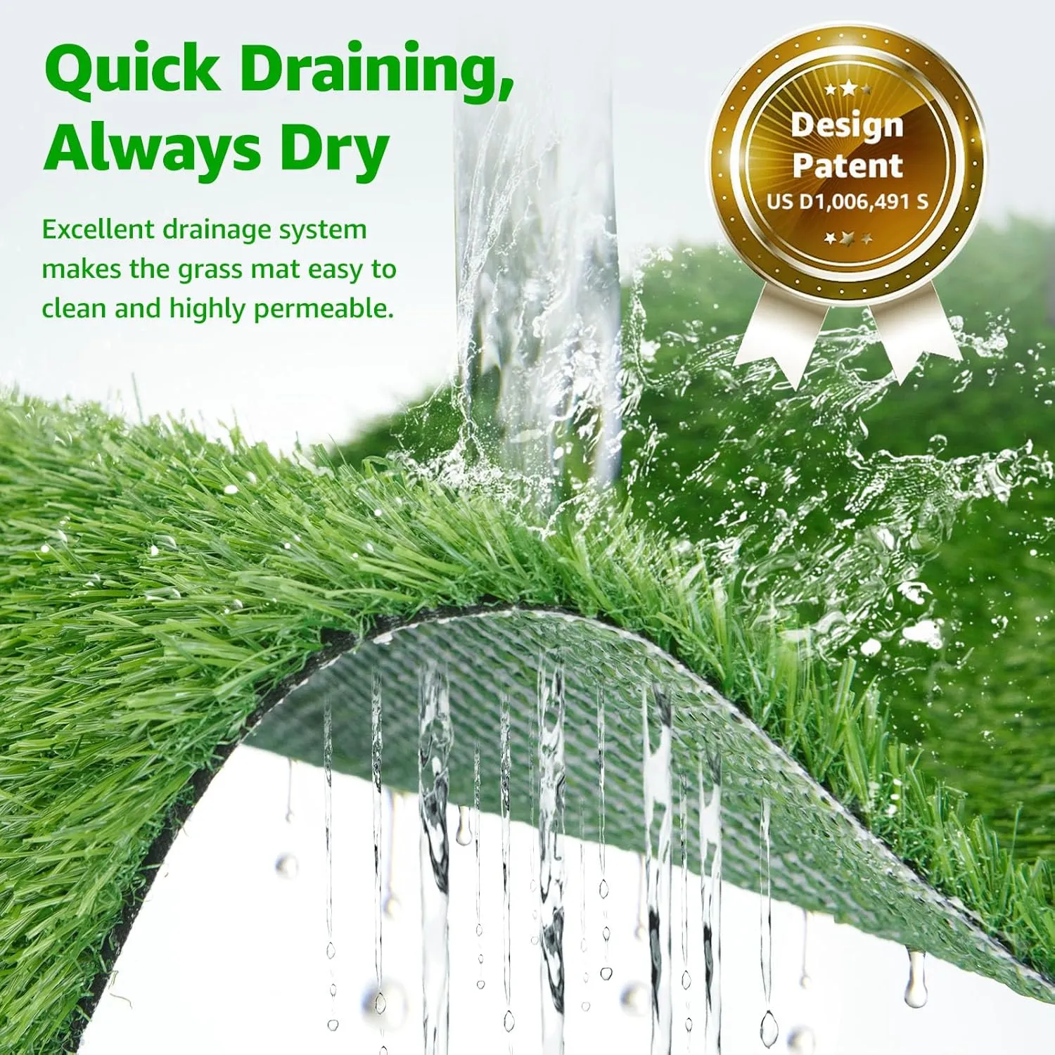 Dog Grass Large Patch Potty Tray, Dog Litter Box, Artificial Grass Mat Bathroom Turf for Pet Training, Washable Puppy Pee Pad, Perfect Indoor/Outdoor Portable Potty Pet Loo (Tray 41x26)