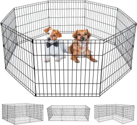 Dog Playpen for Outdoor and Indoor, Pet Playpen for Indoor and Outdoor Dog Fence Dog Pin, Portable Dog Playpen Foldable X Pens Space Saving for RV Camping Temporary Fence, Outside Pet Exercise Pen