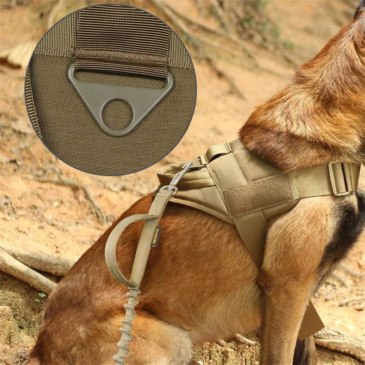 EXCELLENT ELITE SPANKER Tactical Dog Vest Training Military Patrol Service Dog Harness Easy Control Adjustable No-Pull Nylon Pet Harness with Handle for Small Medium Large Dogs(RGN-L)