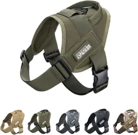 EXCELLENT ELITE SPANKER Tactical Dog Vest Training Military Patrol Service Dog Harness Easy Control Adjustable No-Pull Nylon Pet Harness with Handle for Small Medium Large Dogs(RGN-L)