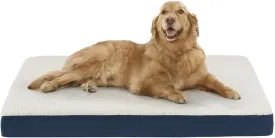 Friends Forever Orthopedic Dog Bed, Cooling Dog Beds with Removable Washable Cover, Reversible Pet Bed Mat with Memory Foam, Washable Removable Cover, Kato Navy, 44x32x3.5