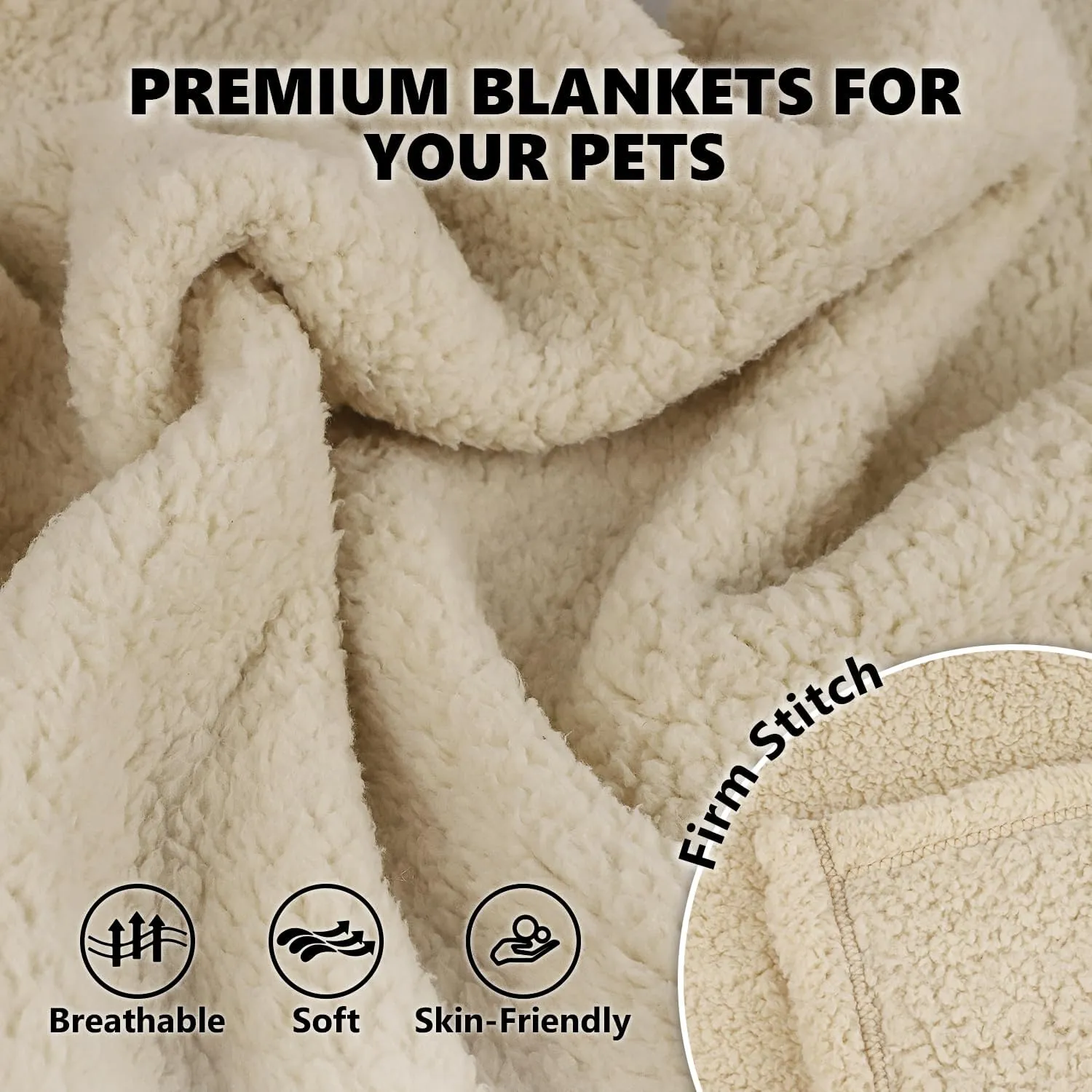 furrybaby 1 Pack 2 Dog Blanket for Small Dogs Premium Fluffy Puppy Blanket Super Soft Sherpa Pet Calming Blankets for Cat Bed Couch and Indoor Washable Fleece Dog Blankets(24"x32", Grey&Beige)