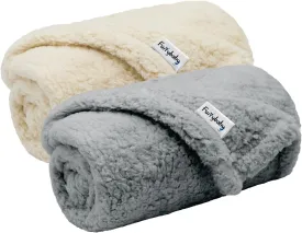 furrybaby 1 Pack 2 Dog Blanket for Small Dogs Premium Fluffy Puppy Blanket Super Soft Sherpa Pet Calming Blankets for Cat Bed Couch and Indoor Washable Fleece Dog Blankets(24"x32", Grey&Beige)