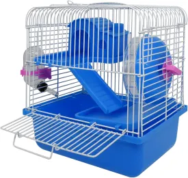 GKYZBB 3 Layer Pet Hamster Cage with Running Wheel Water Bottle Food Basin Portable Carrier House Mice Home Habitat for Going Out, Traveling