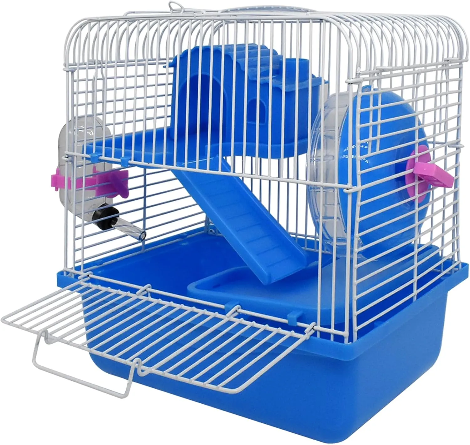 GKYZBB 3 Layer Pet Hamster Cage with Running Wheel Water Bottle Food Basin Portable Carrier House Mice Home Habitat for Going Out, Traveling
