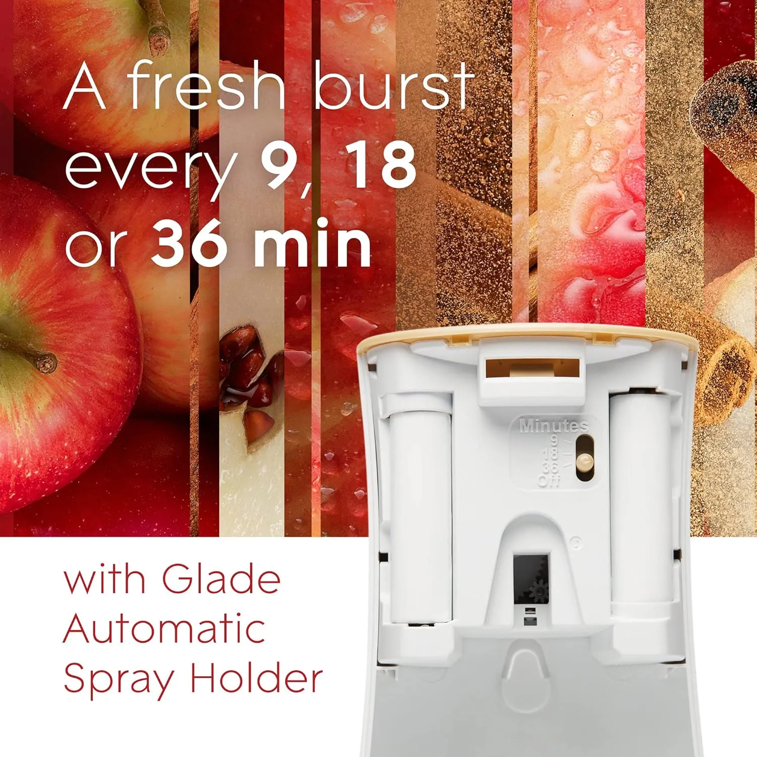 Glade Automatic Spray Refill, Air Freshener for Home and Bathroom, Apple Cinnamon, 6.2 Oz (Pack of 4)
