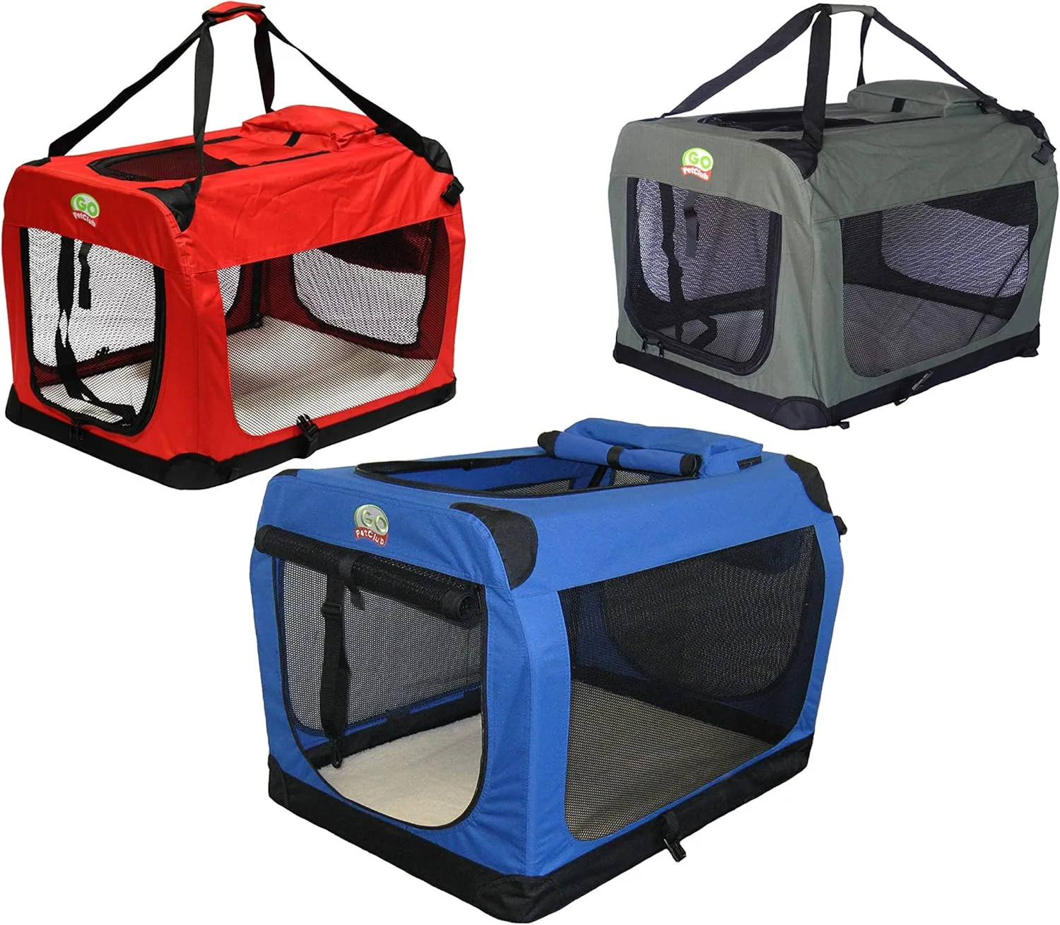 Go Pet Club 40" Soft Collapsible Dog Crate for Dogs, Portable Pet Carrier, Thick Padded Pet Travel Crate for Indoor & Outdoor, Soft Sided Pet Foldable Kennel Cage with Durable Mesh Windows, Sage Green