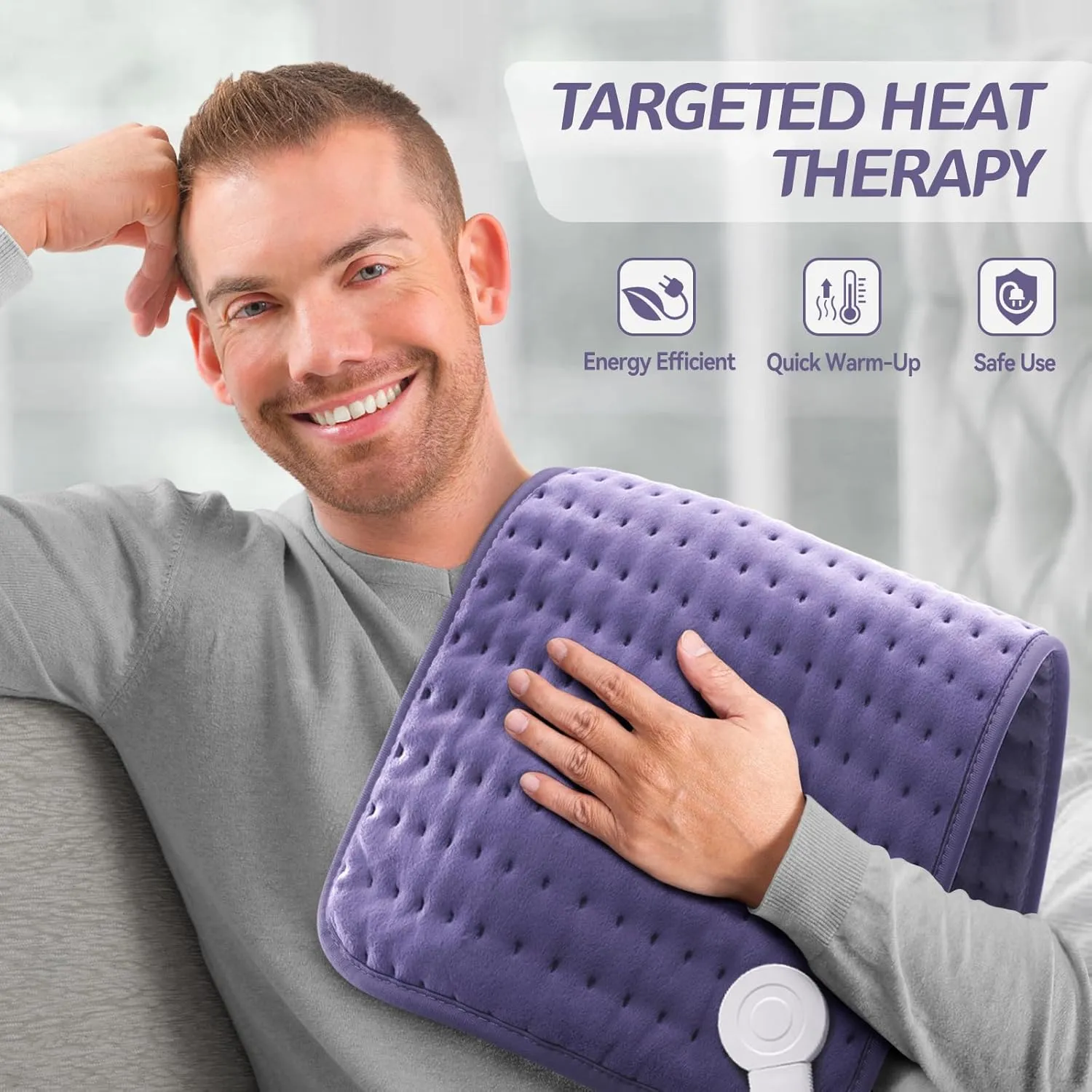 Heating Pad for Pain Relief | Electric Heat Pad for Back, Neck, Shoulder & Cramps | 6 Heat Settings, Auto Shut-Off, Moist & Dry Heat Options | Machine Washable, 12 x 24 | Ideal Gift for Men & Women