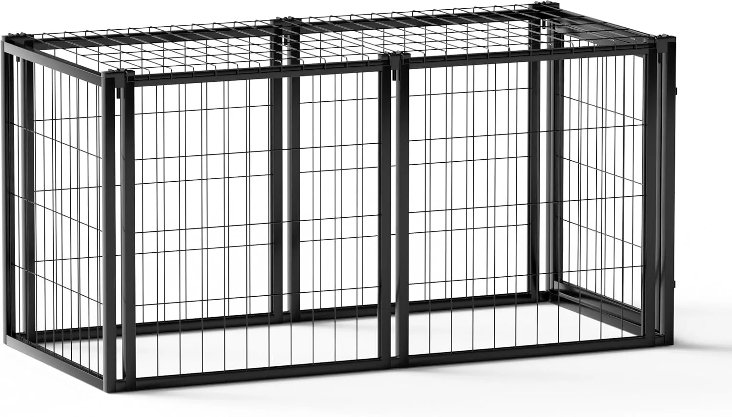 Heavy Duty Dog Crate, Dog Cage with Divider Panel, Modern Dog Kennel Metal Dog Crate for Small Medium Dogs, Stable Puppy Playpen Pet Cage Indoor Outdoor, 47.2" L x 22" W x 24" H, Black