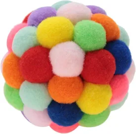 HEEPDD Colorful Cat Balls, Plush Bouncy Ball with Catnip and Bell Interactive Toys for Cats Kitten Training Playing Chewing(L)