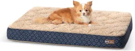 K&H Pet Products Quilt-Top Superior Orthopedic Bed Navy/Geo Flower Small 27 X 36 Inches