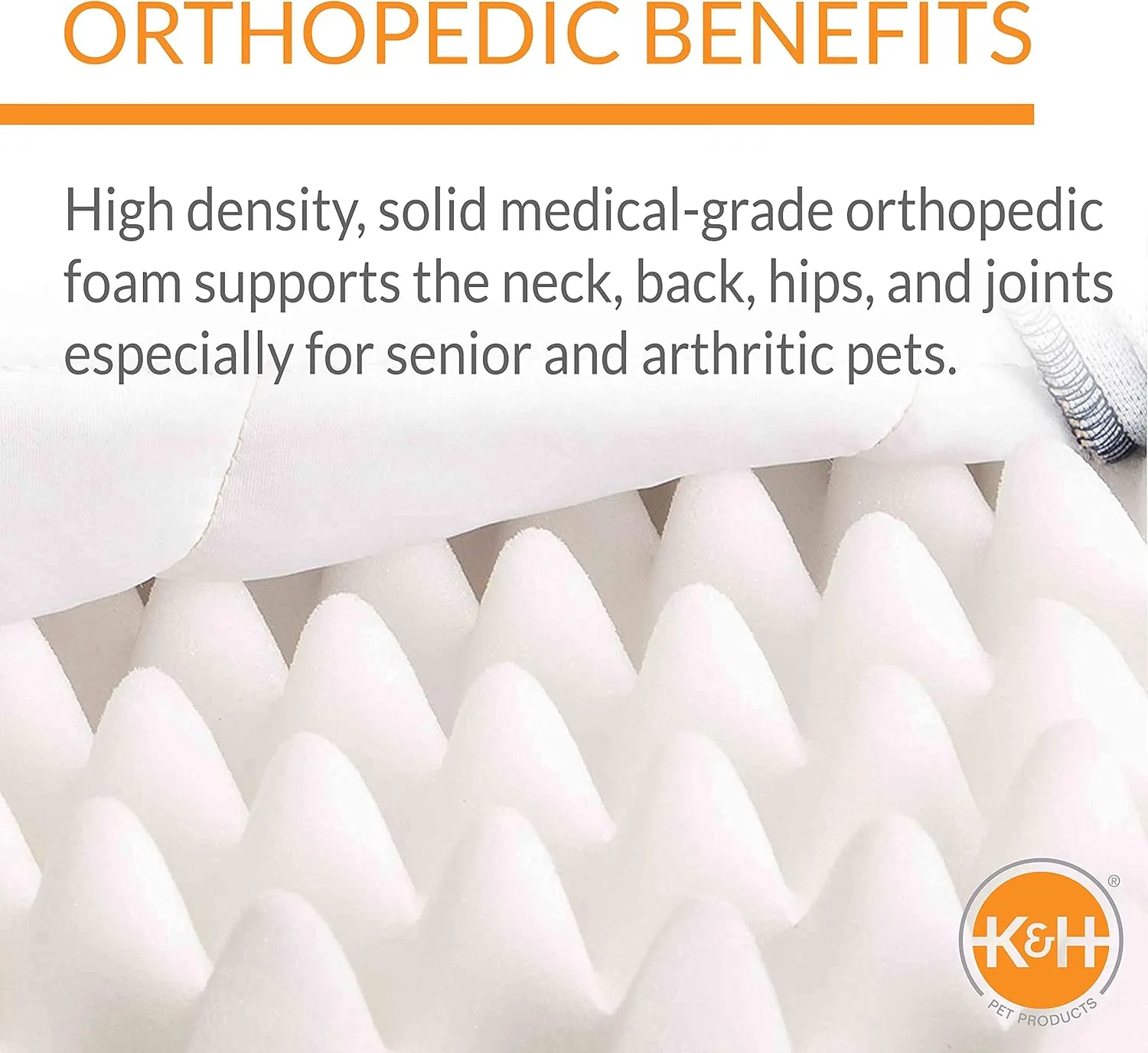 K&H Pet Products Quilt-Top Superior Orthopedic Bed Navy/Geo Flower Small 27 X 36 Inches