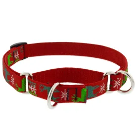 Lupine Martingale Training Collar 3/4" Wide 10"-14" Neck Size Happy Holidays Red