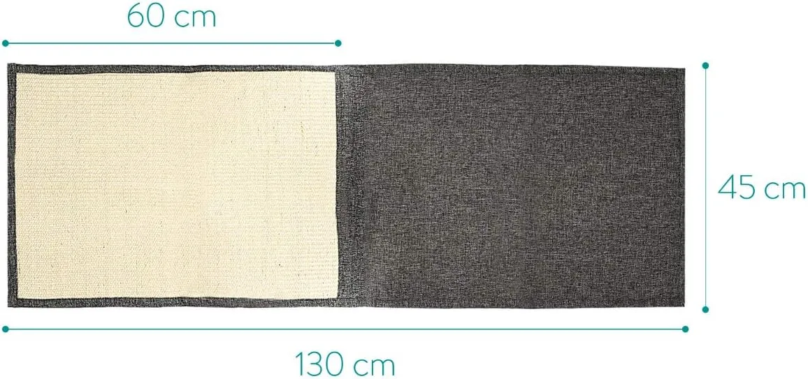 Navaris Cat Scratch Mat Sofa Protector - Natural Sisal Furniture Protector Scratching Pad for Cats - Scratch Carpet for Bed, Chair