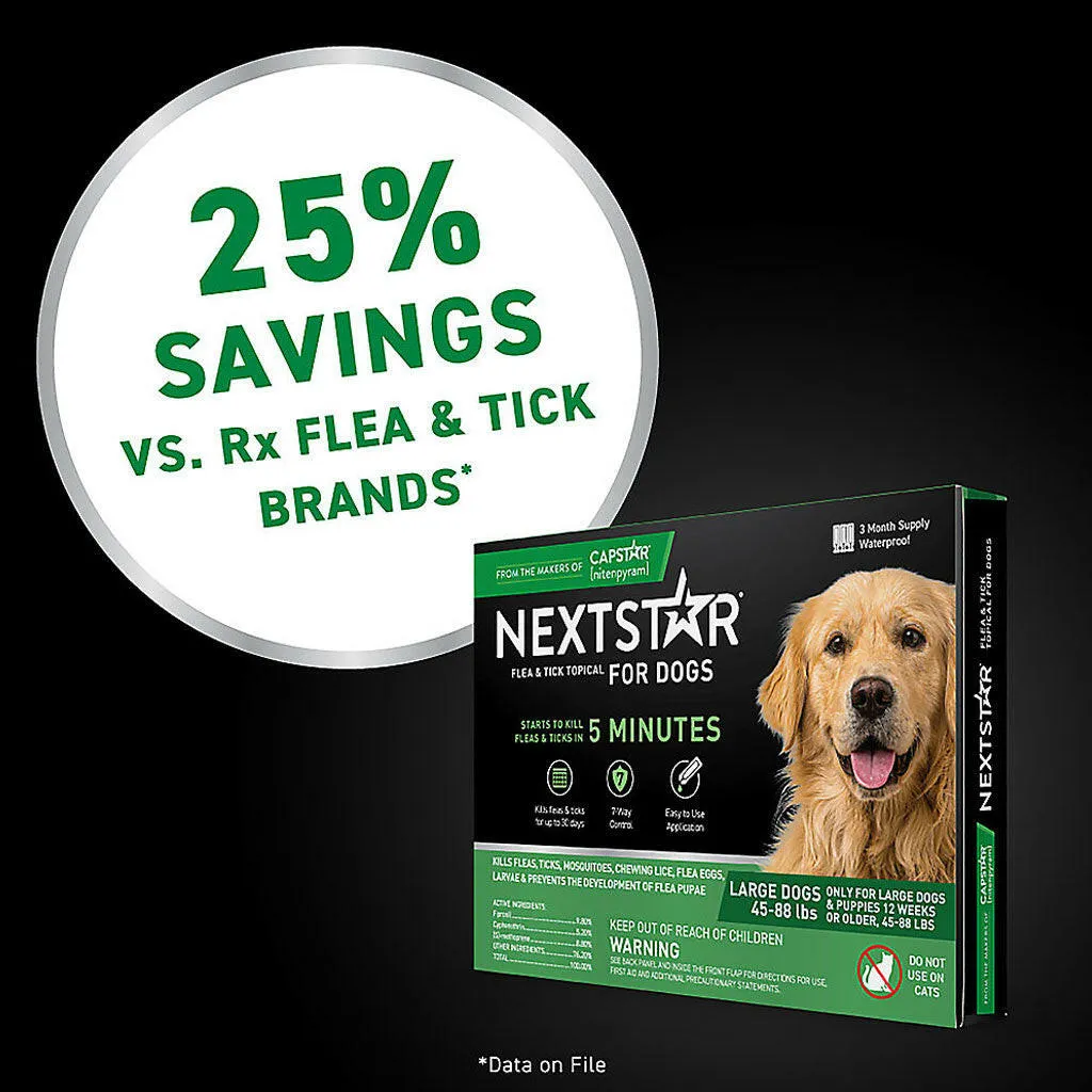 Nextstar Flea & Tick Topical for Large Dogs, 45-88 lbs