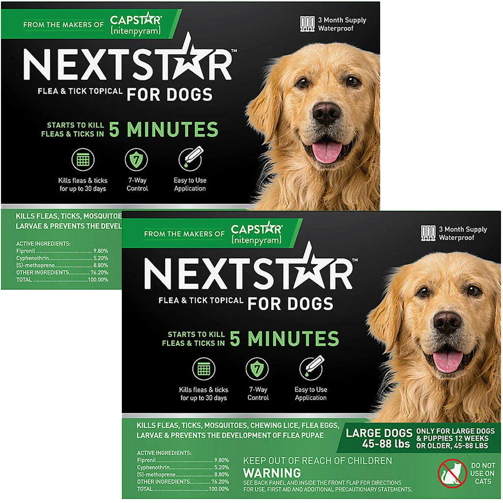 Nextstar Flea & Tick Topical for Large Dogs, 45-88 lbs