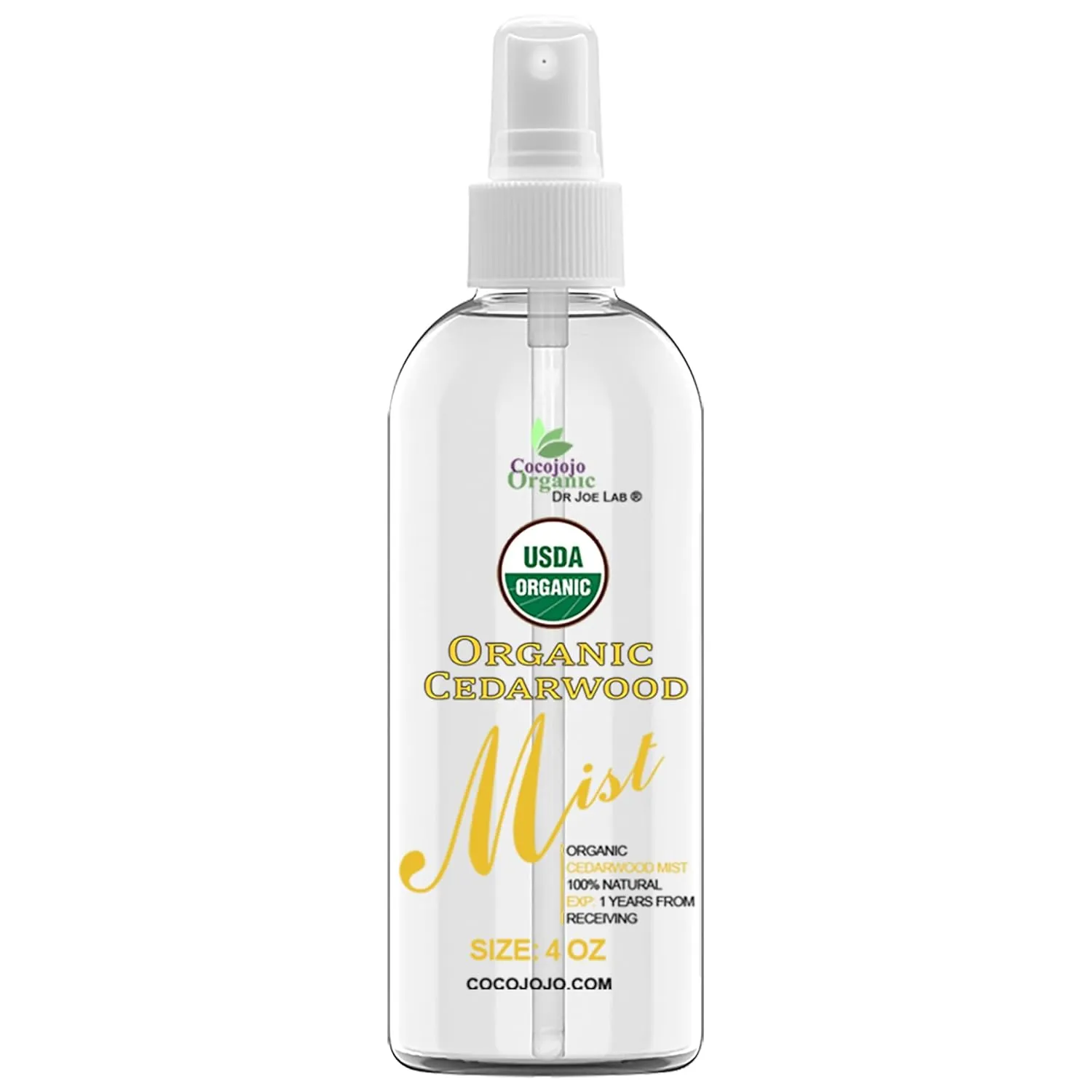 Organic Cedarwood Mist For Skincare - Face Mist Spray - Moisturize Sensitive and Dry Skin - Soothing & Relaxing - Pure Cedarwood Essential Oil & Glycerin Mist - Packaging May Vary. (4 oz)