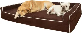 Orthopedic Foam Dog Beds for XL Dogs Up to 130 lbs, XL Dog Couch with Bolster, Washable Pet Bed Sofa with Removable All-Over Water-Resistant Cover & Non-Slip Bottom(X-Large, Chocolate)