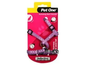 PET ONE CAT HARNESS & LEAD PURPLE