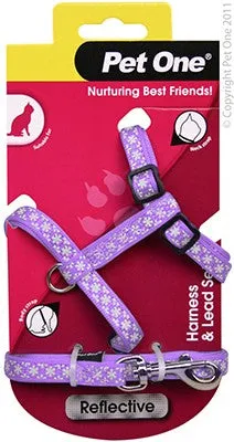 PET ONE CAT HARNESS & LEAD PURPLE