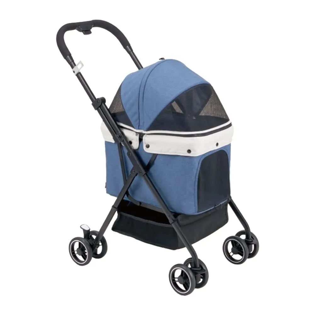 Pet Stroller for Dogs Cats Travel Carrier Strolling Cart with 360 Swivel Front Wheels and Suspension One Button Collapsible Easy Fold Frame Pets Up to 17.6lbs