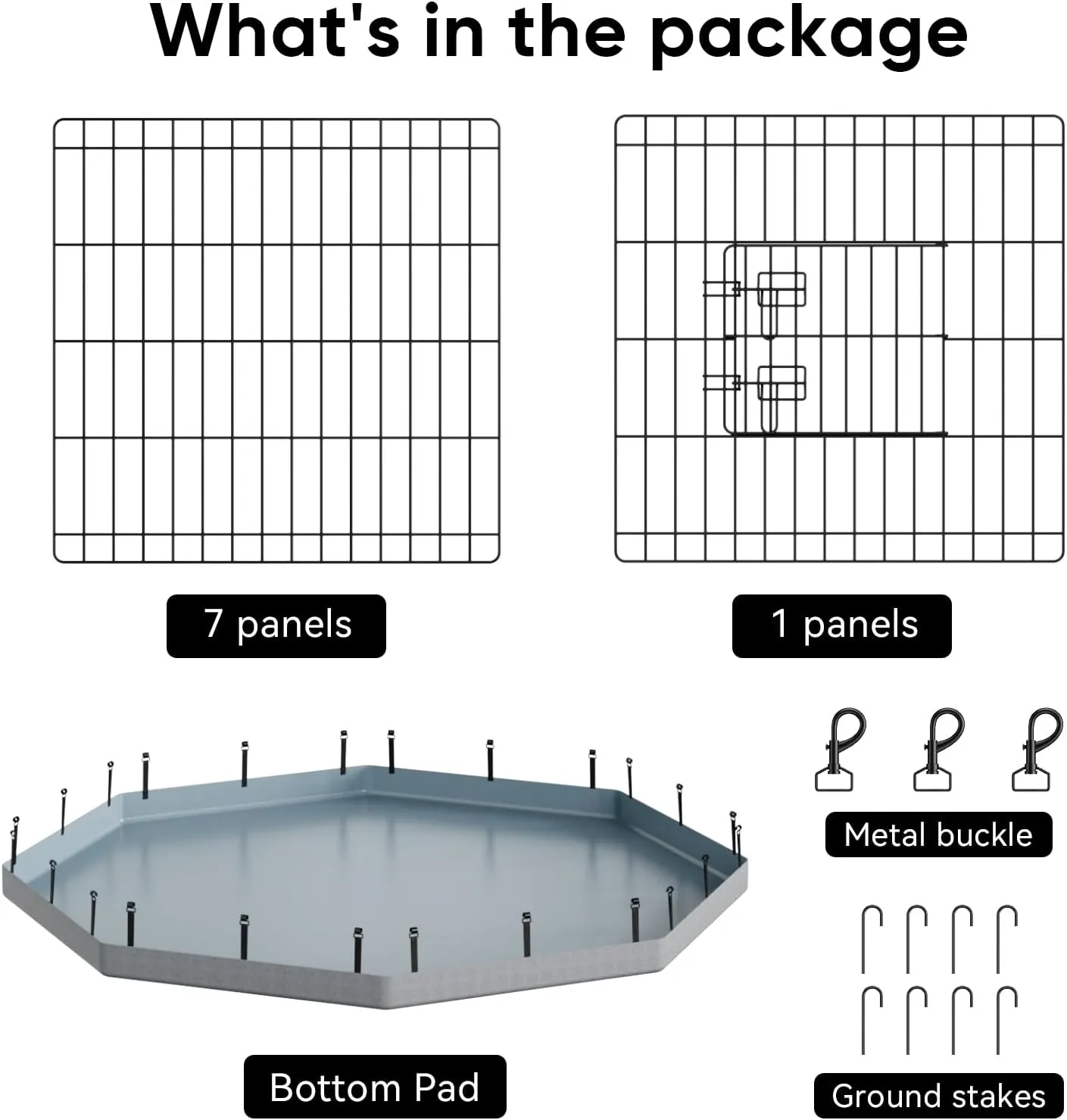 PJYuCien Dog Playpen, 8 Panels 30H Dog Pens Indoor with Bottom Pad, Metal Foldable Pet Puppy Exercise Fence Crate Kennel, Better for Small Animals,Grey