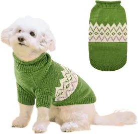 Queenmore Warm Dog Sweater, Soft Pet Knitwear, Knitted Pullover, Winter Pet Clothes for Small Medium Dogs Cats