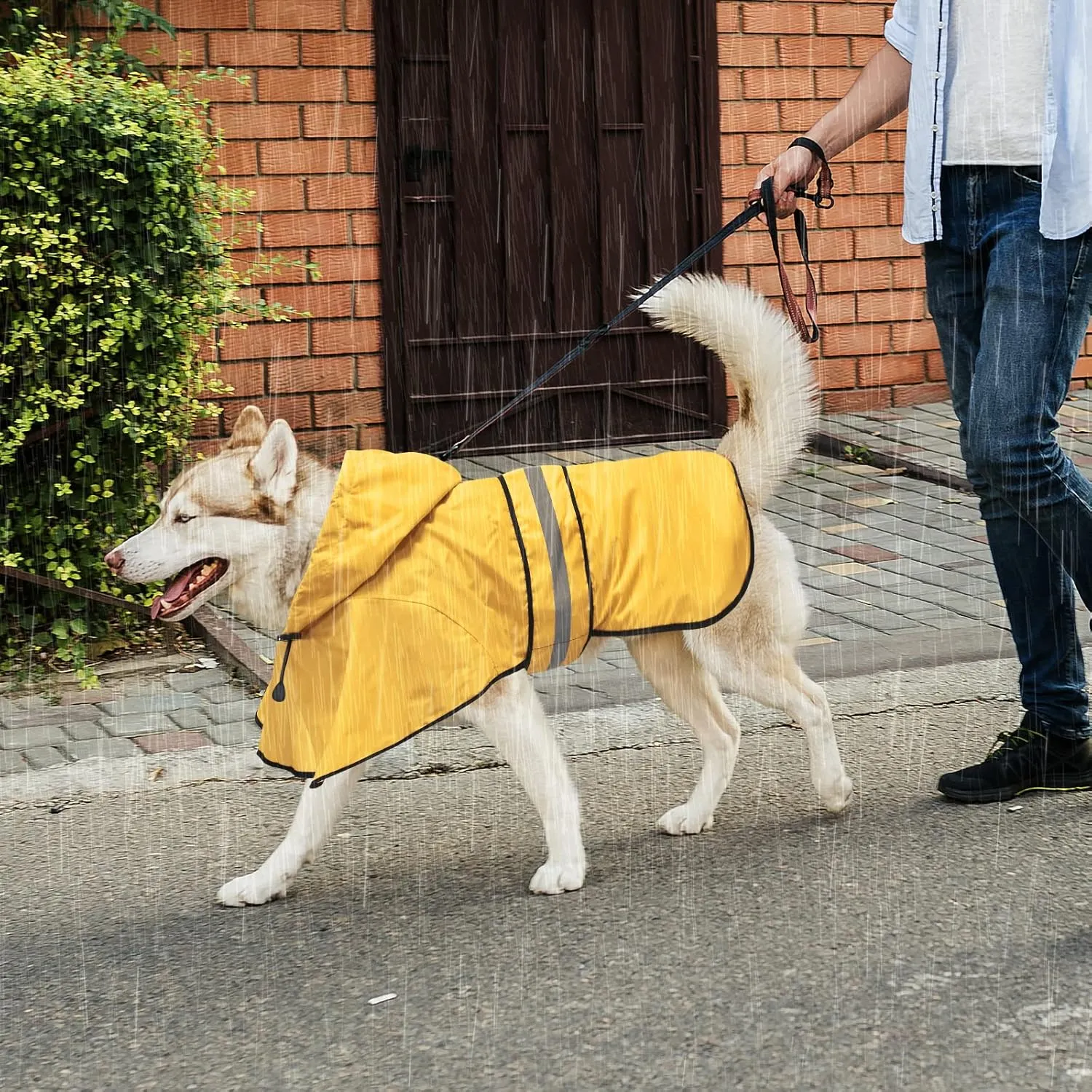 Raincoat for Dogs - Waterproof Reflective Rain Coat Slicker Poncho, Lightweight Safety Dog Raincoat Jacket for Small, Medium, Large Dogs (X-Large, Yellow)