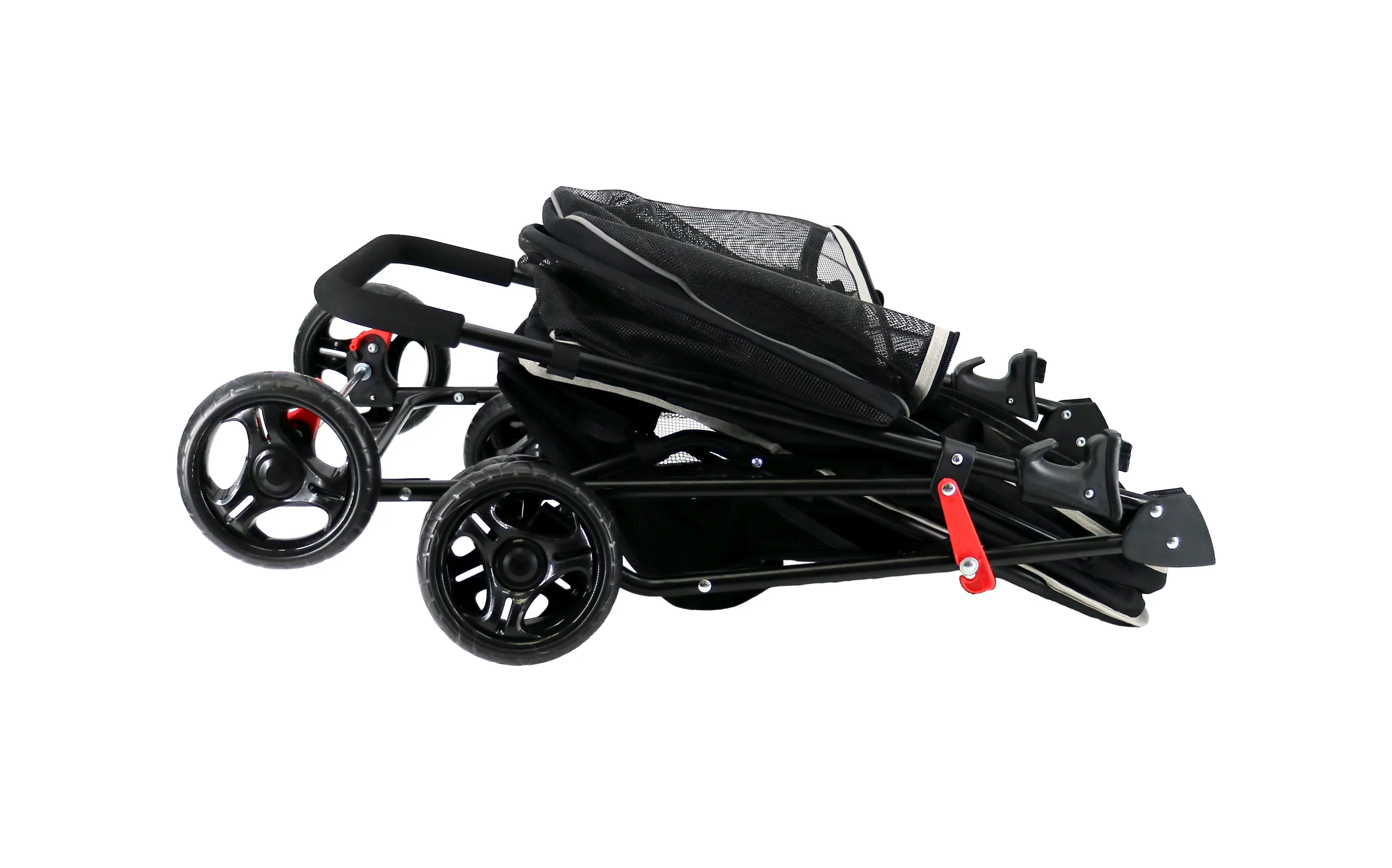 Rollin' Pet Stroller - Lightweight, Compact, Easy Fold, Quality Mesh Windows, Comfortable Handle, Durable for Dogs/Cats/Pets up to 33LB