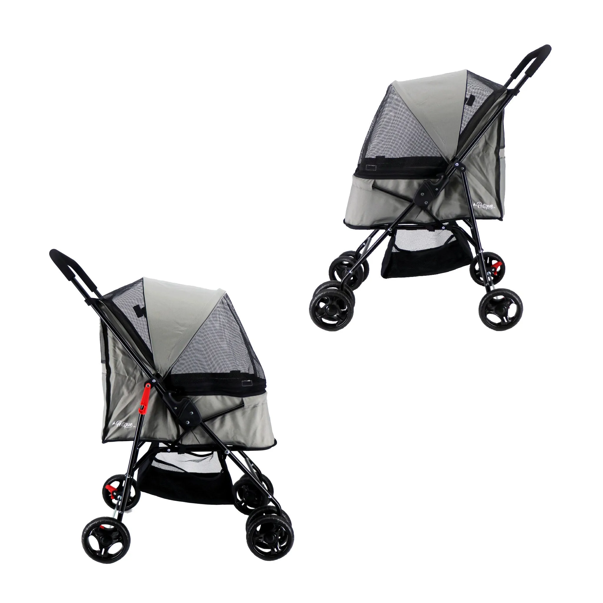 Rollin' Pet Stroller - Lightweight, Compact, Easy Fold, Quality Mesh Windows, Comfortable Handle, Durable for Dogs/Cats/Pets up to 33LB
