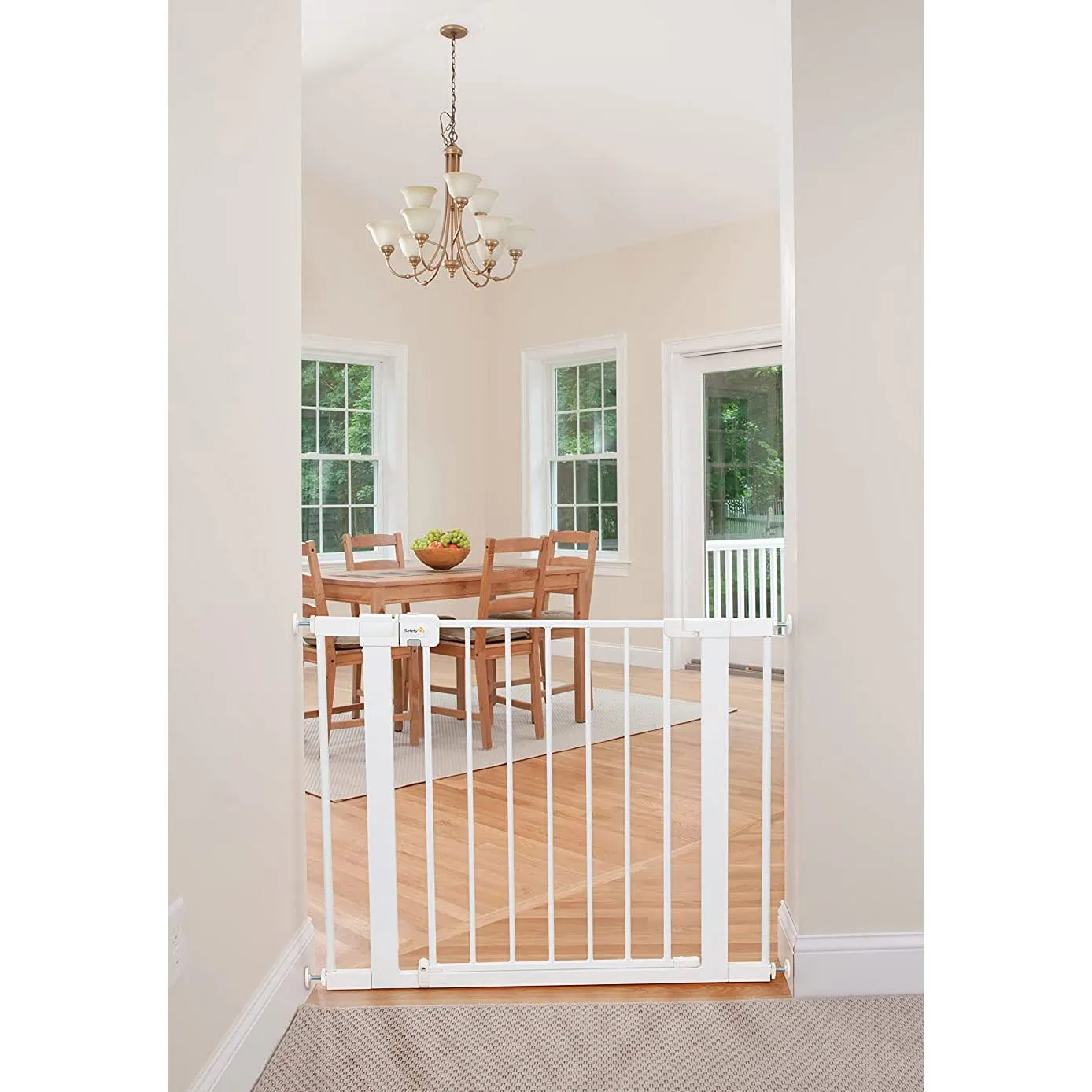 Safety 1st Easy Install Walk Thru Baby Gate for Doorways, Gate With Door, Dog Gates, Fits 29"-38", Easy Install 28" Tall, 2 Pack White
