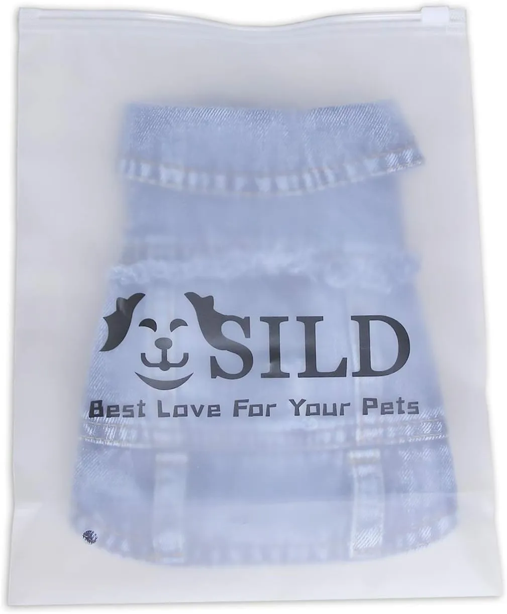 SILD Pet Clothes Dog Jeans Jacket Cool Blue Denim Coat Small Medium Dogs Lapel Vests Classic Hoodies Puppy Blue Vintage Washed Clothes
