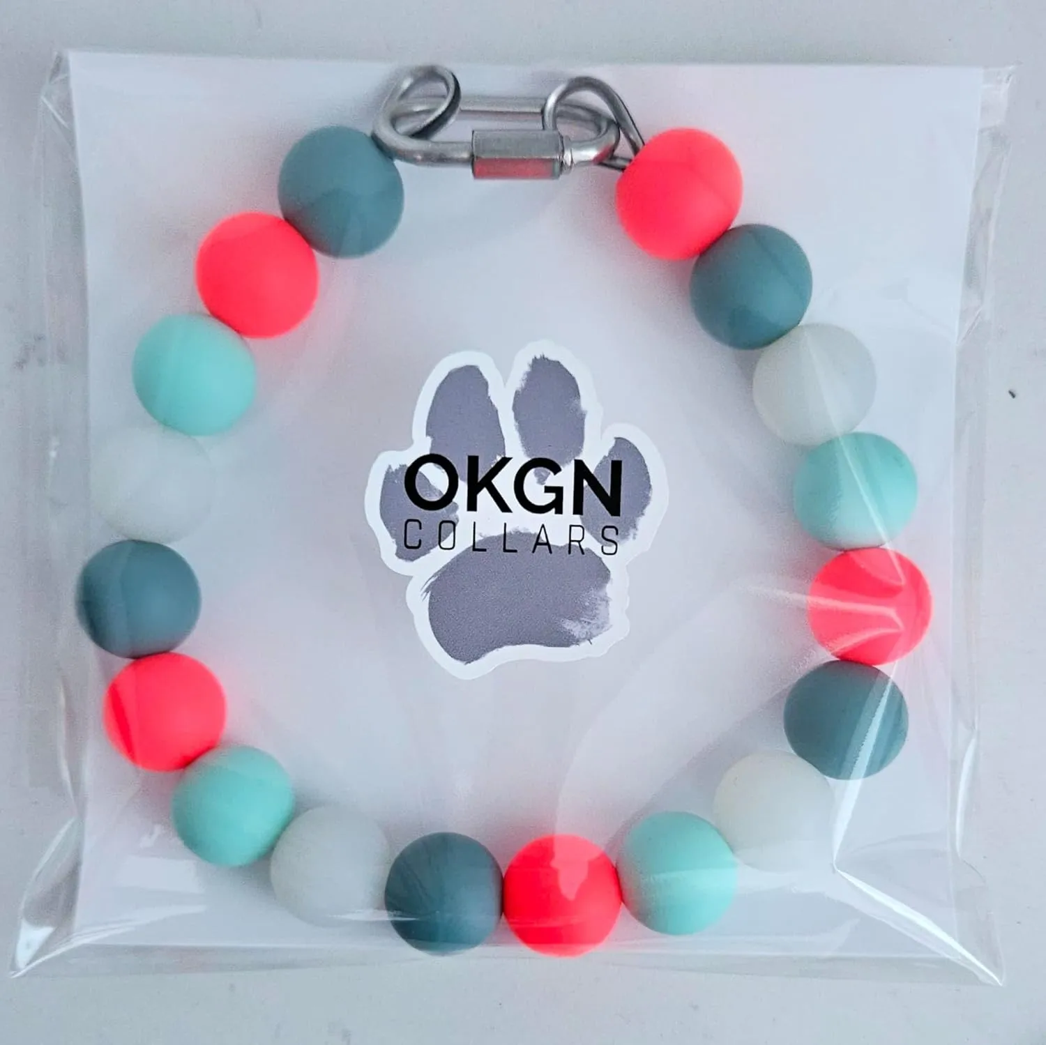 Silicone Bead Collar - Glow in The Dark Beads - Waterproof - 100% Non-Toxic - All Breeds - Comet (18)