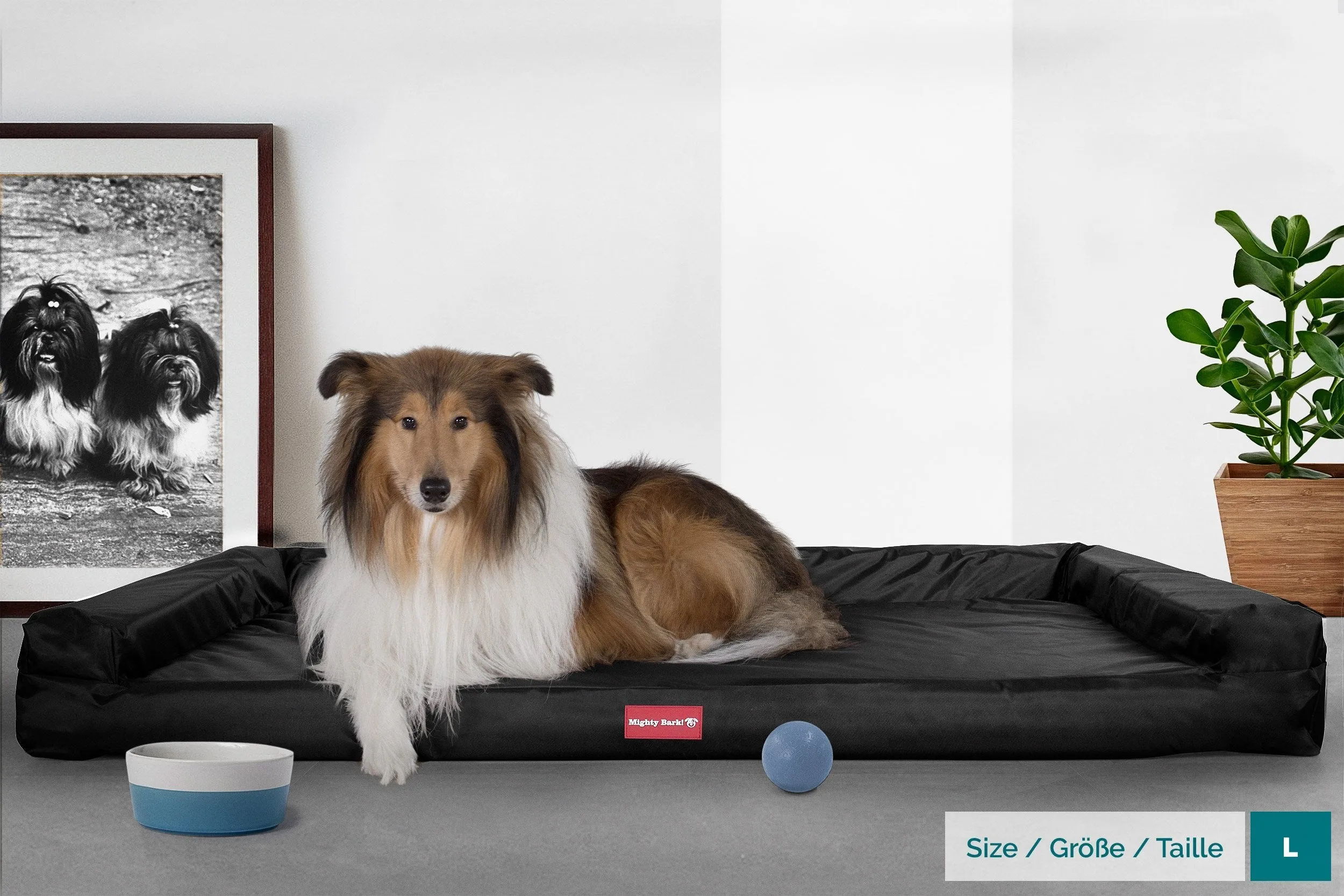 The Bench - Orthopedic Memory Foam Dog Bed - Waterproof Black
